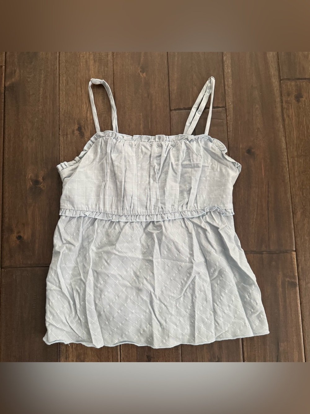 Kirious Light Blue Babydoll Ruffle Summer Tank Top Jr. M
